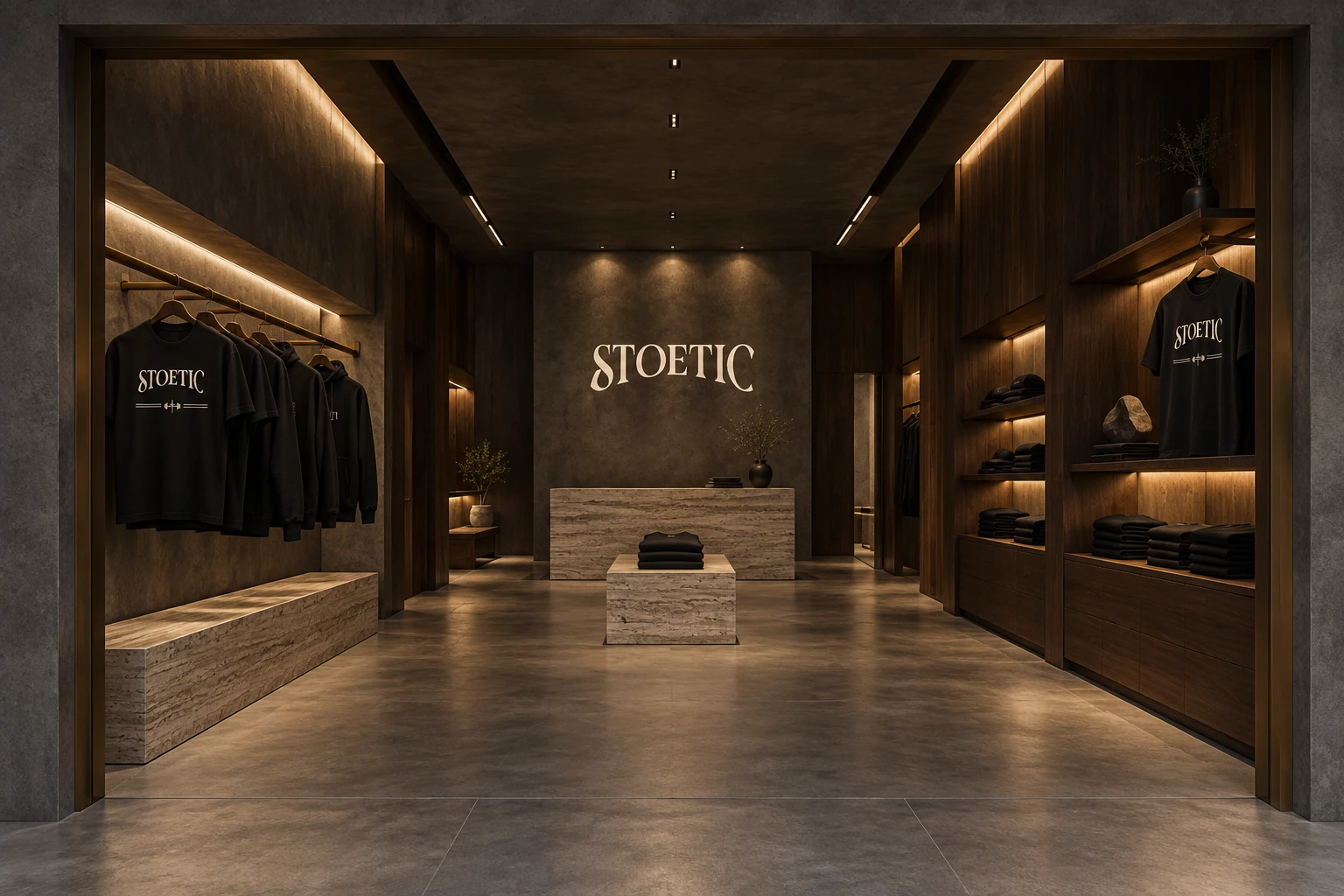 Architectural concept of a STOETIC boutique interior